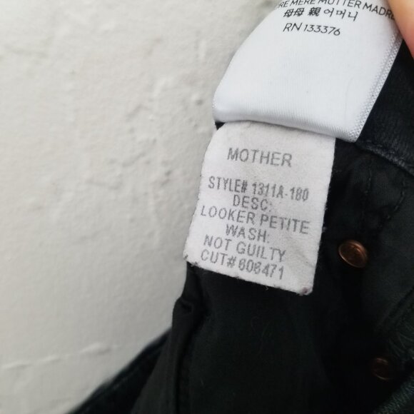 MOTHER Looker Petite Stretch Jeans Black Size 26 - Picture 9 of 10